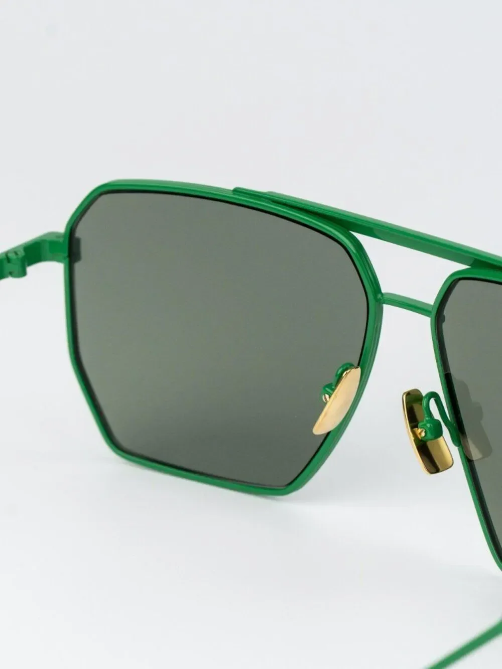 Bottega Veneta Men Sunglasses Green Pilot BV1012S 006 NEW AUTHENTIC